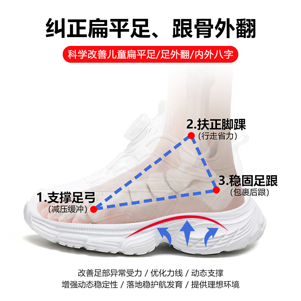 Plus Kidsren's Flat Foot Jiop Corrective Shoes, Sports Shoes, Corrective Shoes for Correcting Foot Valgus, Functional Arch Support Shoes