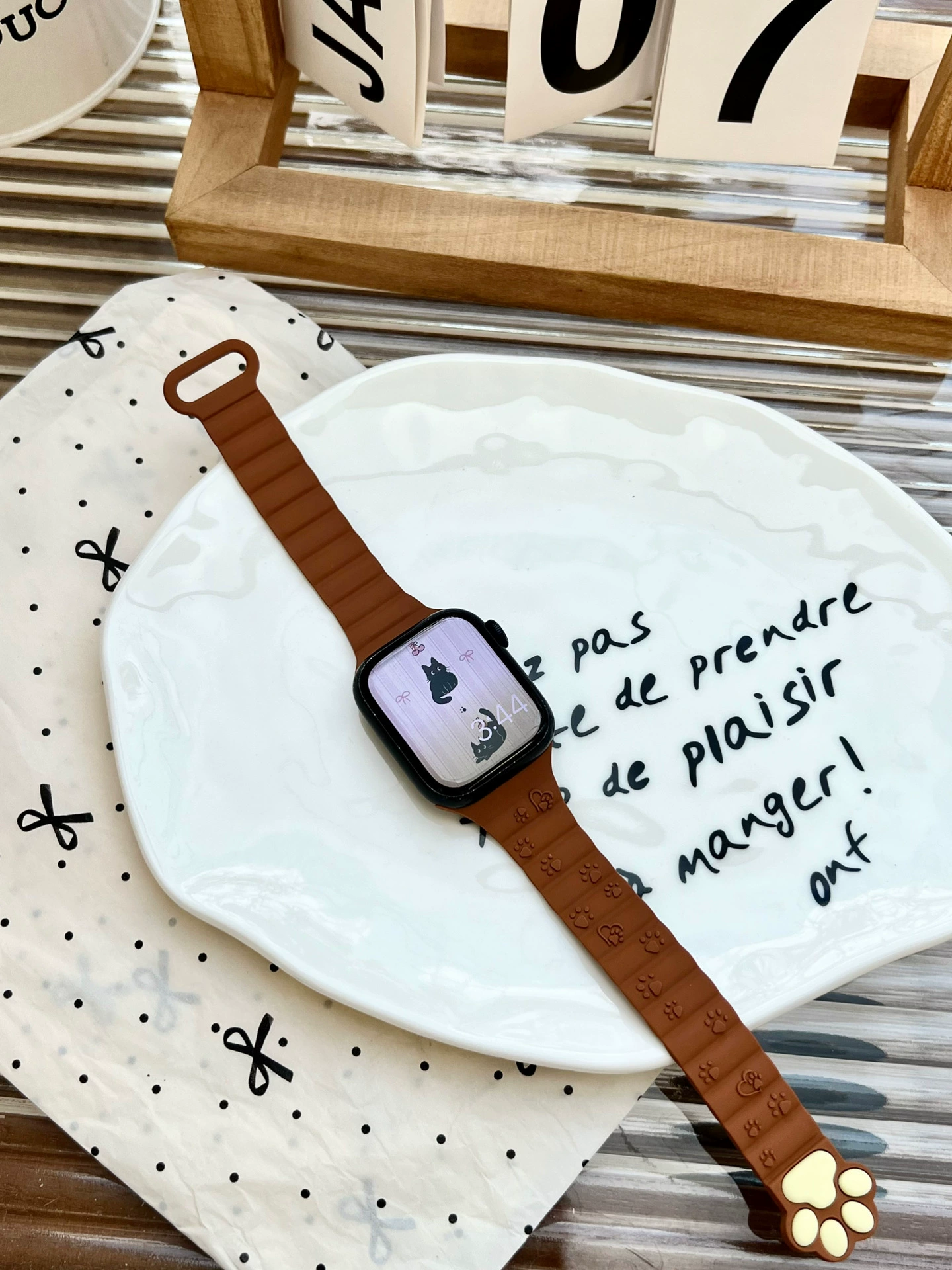 Милый трёхмерный котик коготь силиконовый ремешок для часов подходит к Apple Watch с поколением watch SE женщины