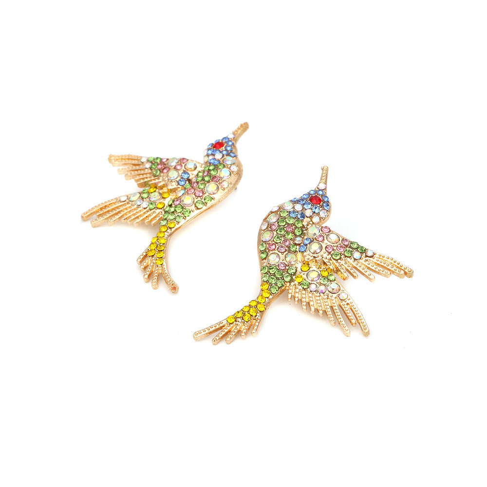 1 Pair Cartoon Style Bird Enamel Alloy Artificial Rhinestones Ear Studs display picture 4