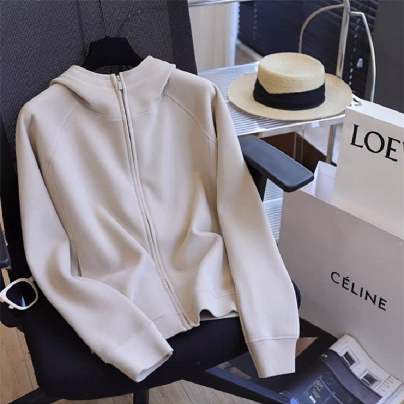 Petite Hooded Zip-Up Sweatshirt for Women, Spring and Autumn 2025 New Popular Sports Casual Spring Top Jacket