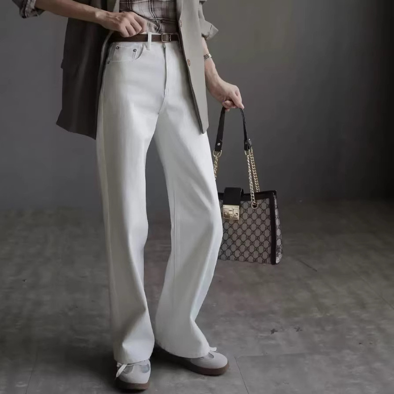 Long-Leg Casual Four-Way Stretch Jeans for Women, 2026 Early Autumn Thin Style, Slimming and Figure-Flattering Narrow Straight-Leg Pants