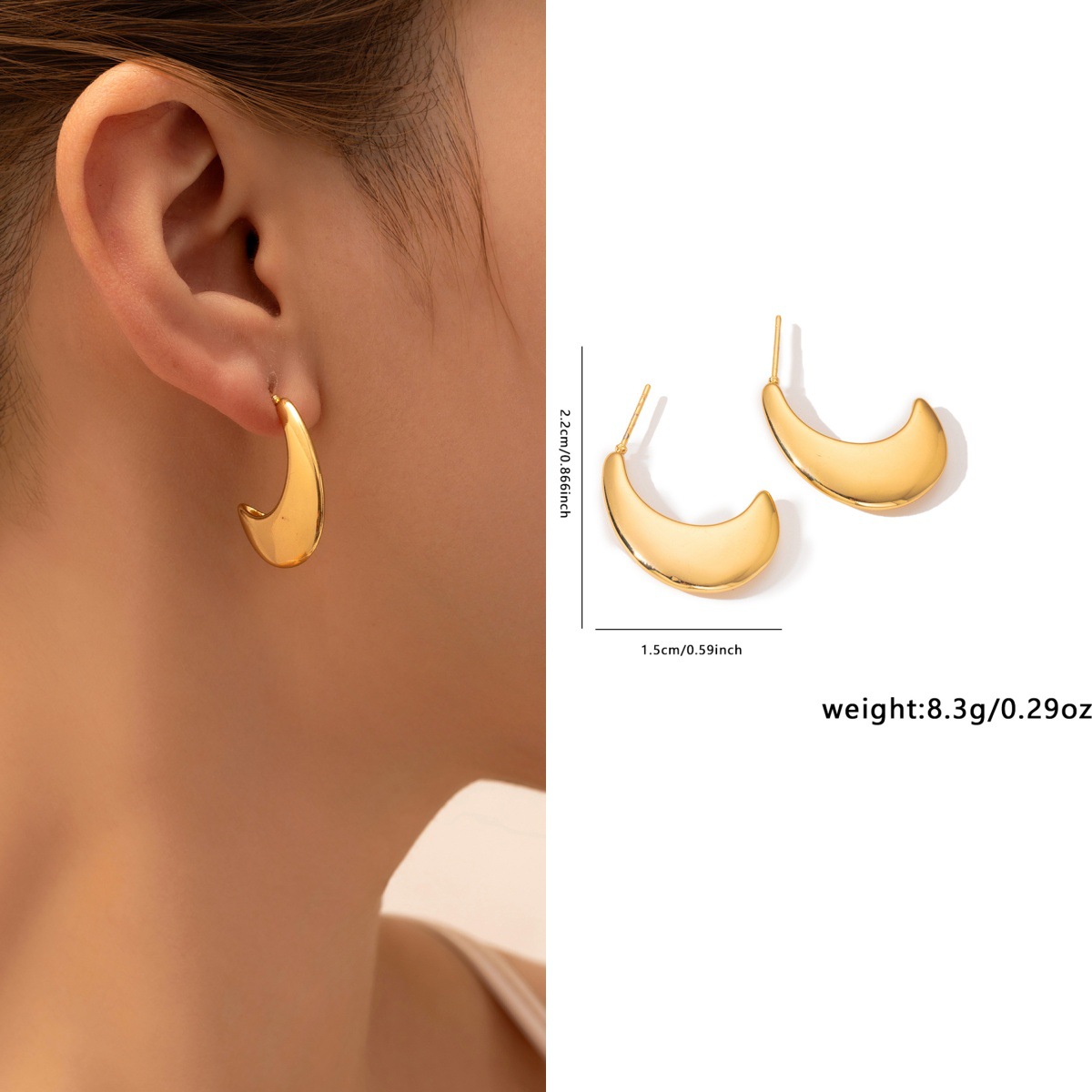 Pendientes de acero de titanio transfronterizos para mujer, lujo ligero, sentido de alta gama, temperamento retro de nicho, pendientes que no se desvanece, pendientes de todo fósforo al por mayor