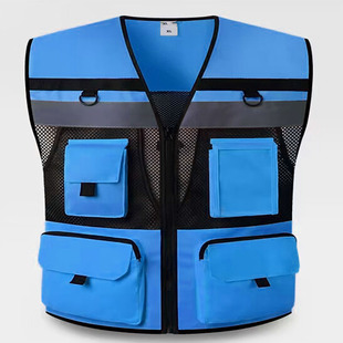Traffic Safety Vest, Duty Sanitation Cycling Fluorescent Vest, Road Administration Construction Site Reflective Custom-Made with Printed Logo