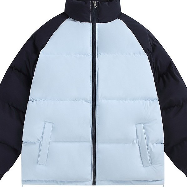 Men's stand-collar cotton jacket, 2026 winter new style, warm color-blocked outerwear, casual cotton coat, Korean-style trendy cotton jacket, suitable for