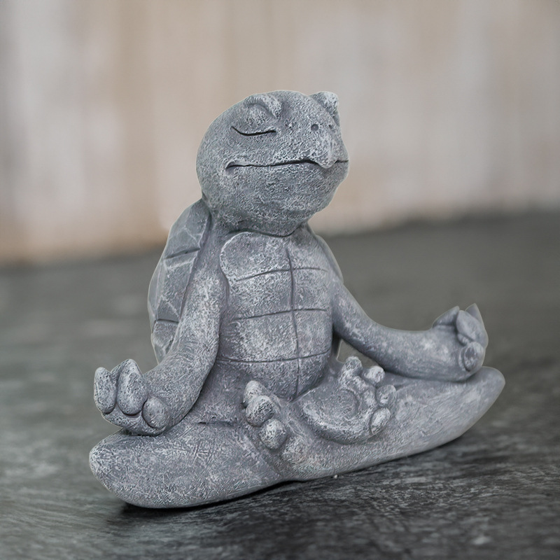  New Products Meditation Meditation Yoga Turtle Statue Resin Ornaments Home Garden Decoration Simulation Animal Ornaments