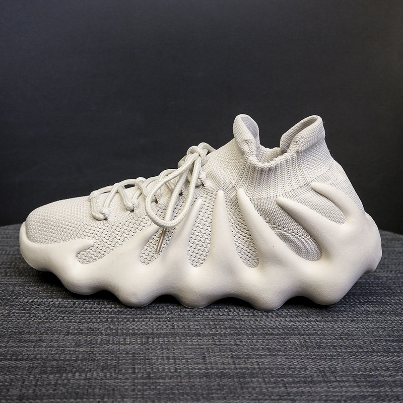 Zapatos de Coco para las mujeres 2023 primavera y verano nuevos calcetines de pulpo volcánico transpirable vuelo tejido pareja deportes zapatos Casuales