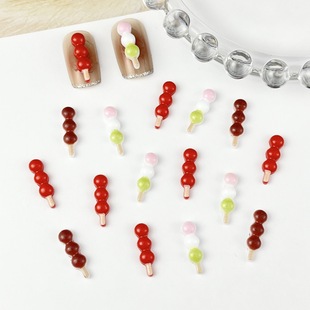 diy food and play simulation sugar gourd nail accessories Chinese style red mini sugar gourd nail accessories wholesale