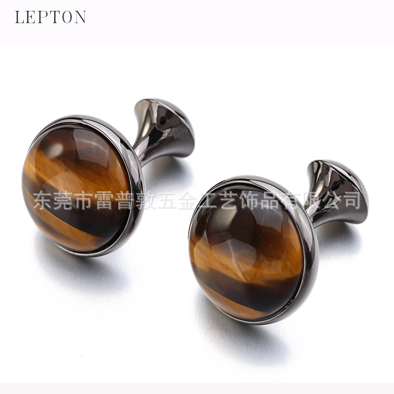 High Quality Gem Cufflinks Tiger Eye Cufflinks Men Button Stud Business Shirt High Quality Turquoise Cufflinks Wholesale