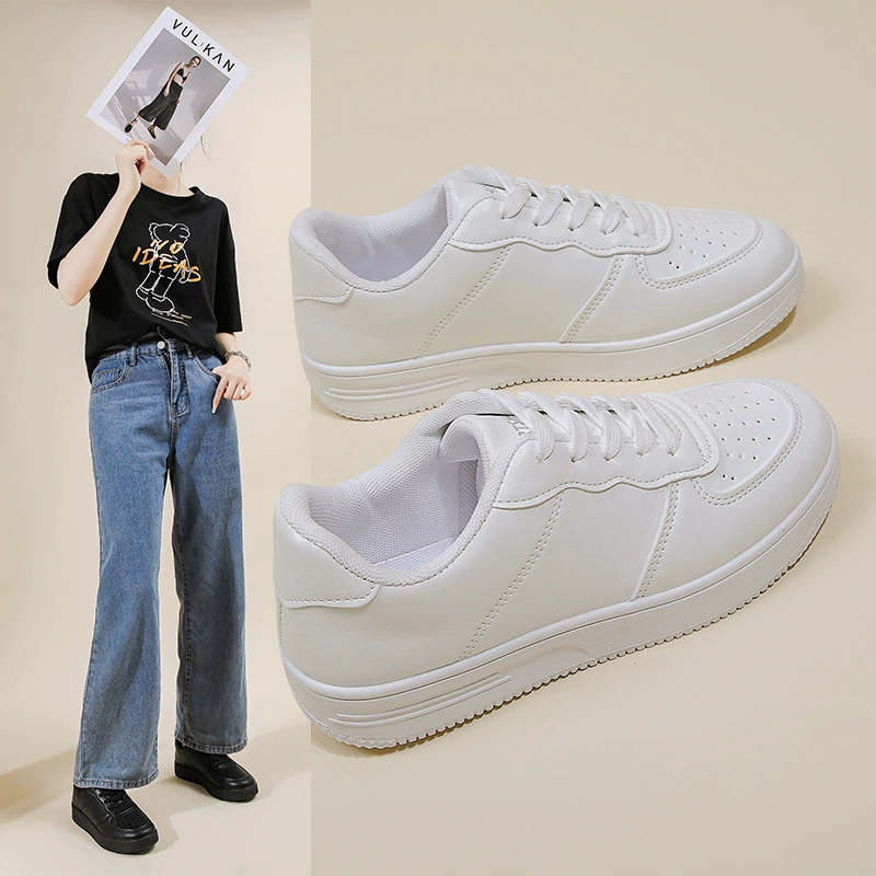 Белые туфли для женщин 2024, новые весенние дышащие туфли, модные Универсальные повседневные спортивные туфли на плоской подошве в Корейском стиле для студентов