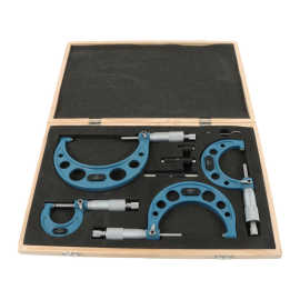 外径千分尺套装 螺旋测微器4件套机械千分尺外径测量0-100mm