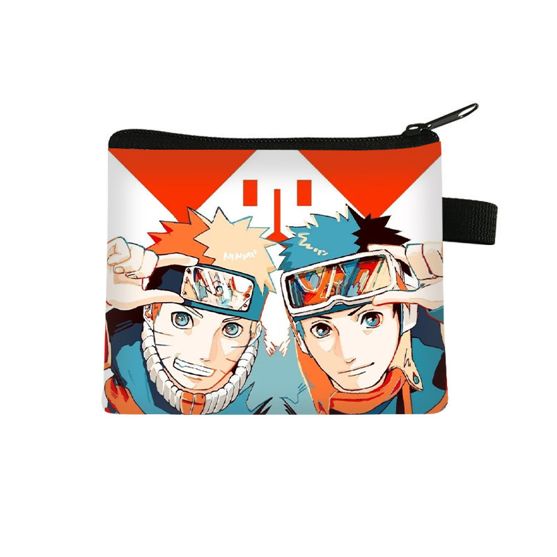 Nuevo Naruto niños monedero estudiante tendencia auricular moda bolsa de almacenamiento tendencia cremallera titular de la tarjeta al por mayor