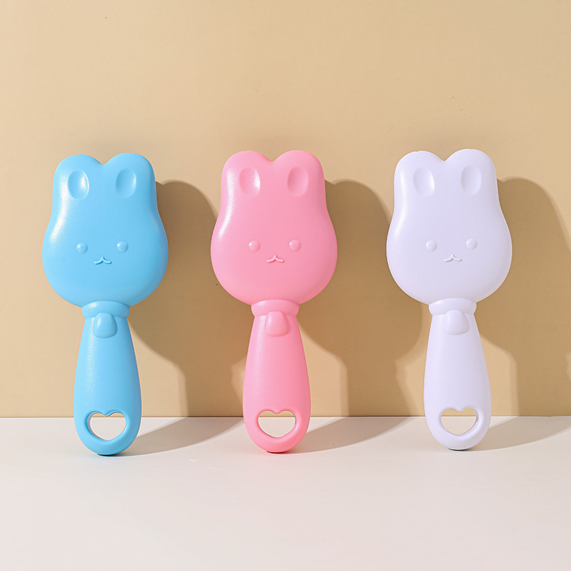 Cepillo de champú de silicona para bebés Cepillo de masaje para eliminar la suciedad de la cabeza del recién nacido de dibujos animados de conejito Cepillo de baño de limpieza para baño de bebé