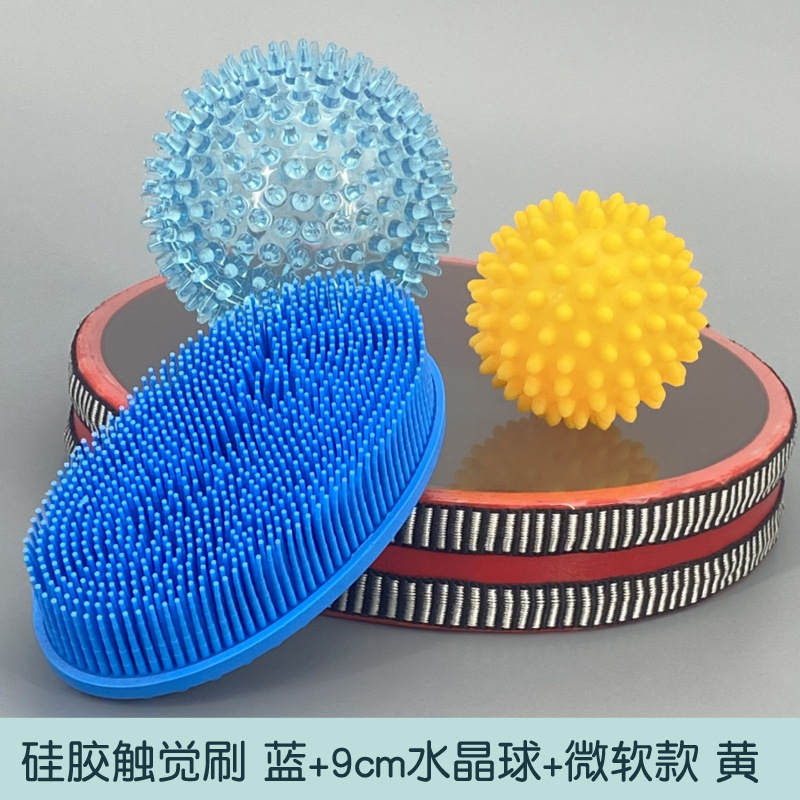cepillo táctil tacto bola de masaje tacto niños entrenamiento sensorial tacto bola de baño acariciar juguetes equipo de rehabilitación W
