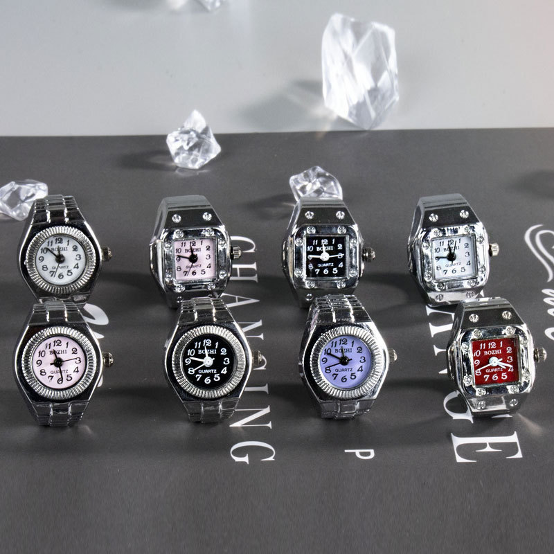 【Ring Watch】New Hot-Selling Creative Alloy Case Finger Watch Couple Foreign Trade New Model Men and Women Factory Direct Wholesale