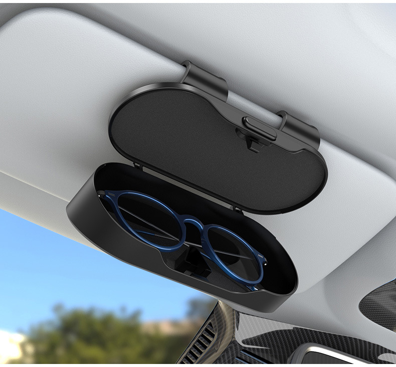 Car mirror glasses case, car sunglasses storage box, multifunctional card and ticket storage box for car sun visor