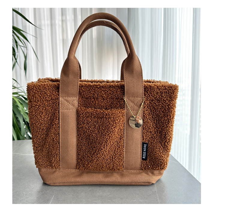 Teddy Velvet Handbag For Women Japan Lotte High-end Plush Bag Bento Bag Handbag Single Shoulder Diagonal Cross Women's Bag Handbag_voghion.com