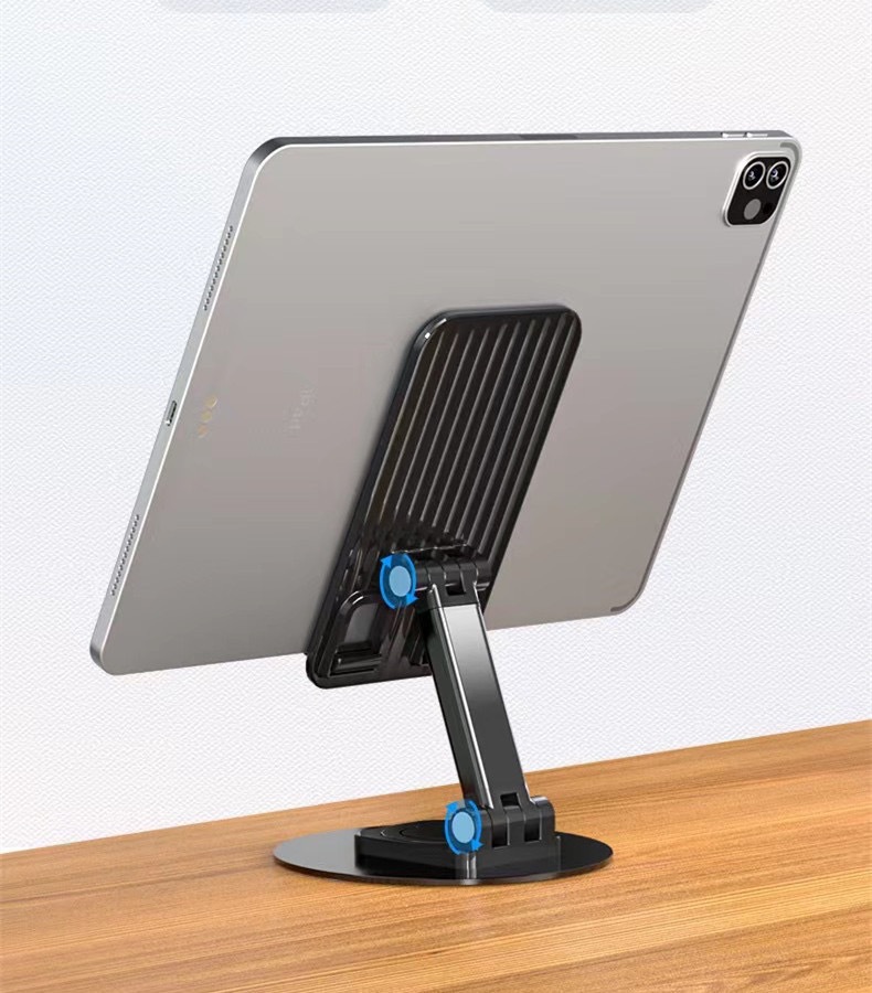 Dönerli Metal Tabanlı Telefon Standı Yüksekliği Ayarlanabilir Katlanabilir Telefon Tablet Uyumlu Masaüstü Canlı Yayın Fotoğraf Çekimi Çok Amaçlı