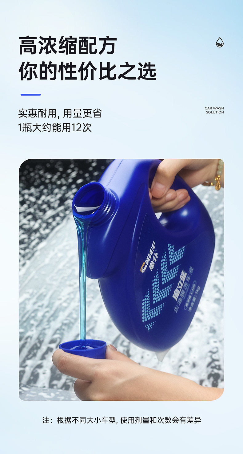 Car Cleaner Magic Blue Oil Film Remover Multi-Function High Foam Cleaner Powerful Car Stain Removal Cleaning Agent Universal