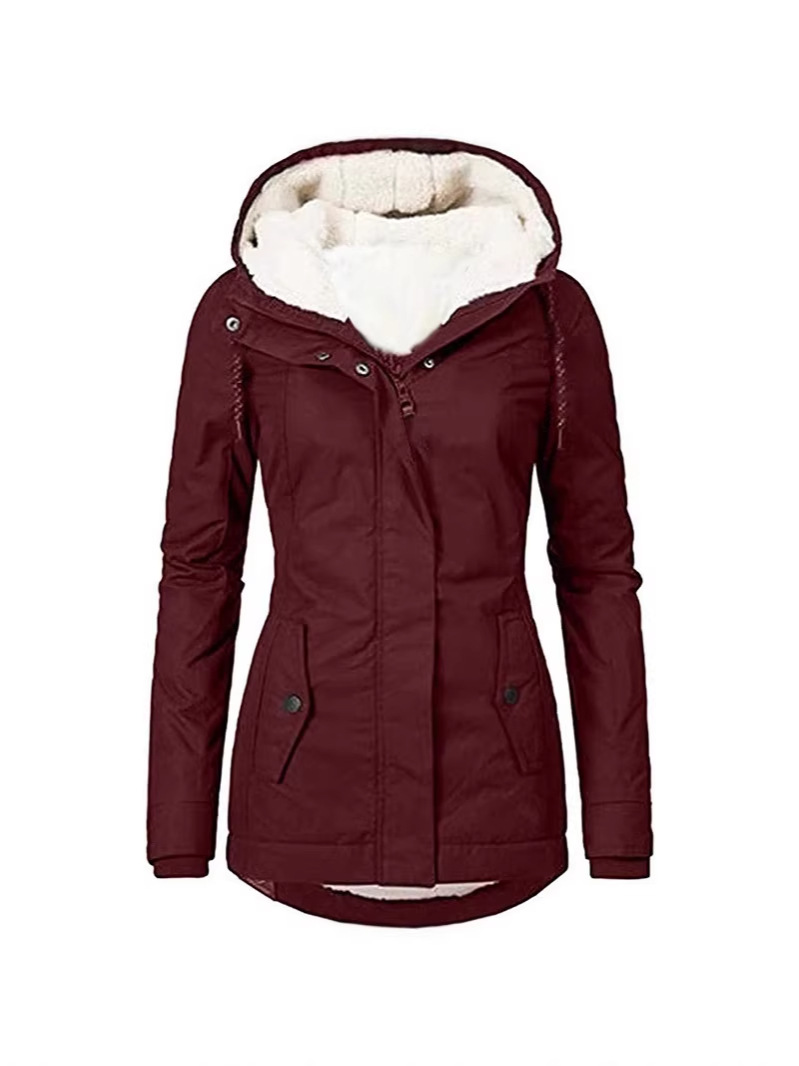 [al contado el mismo día] ropa de algodón transfronteriza europa, Estados unidos, otoño e invierno nuevas chaquetas de mujer, chaquetas de desplazamiento de media y larga duración más chaquetas de terciopelo image 1
