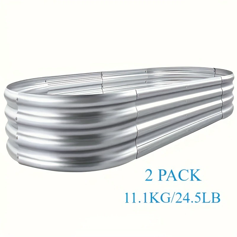 2 комплекта оцинкованных металлических цветочных горшков для сада и клумбы, трансграничный