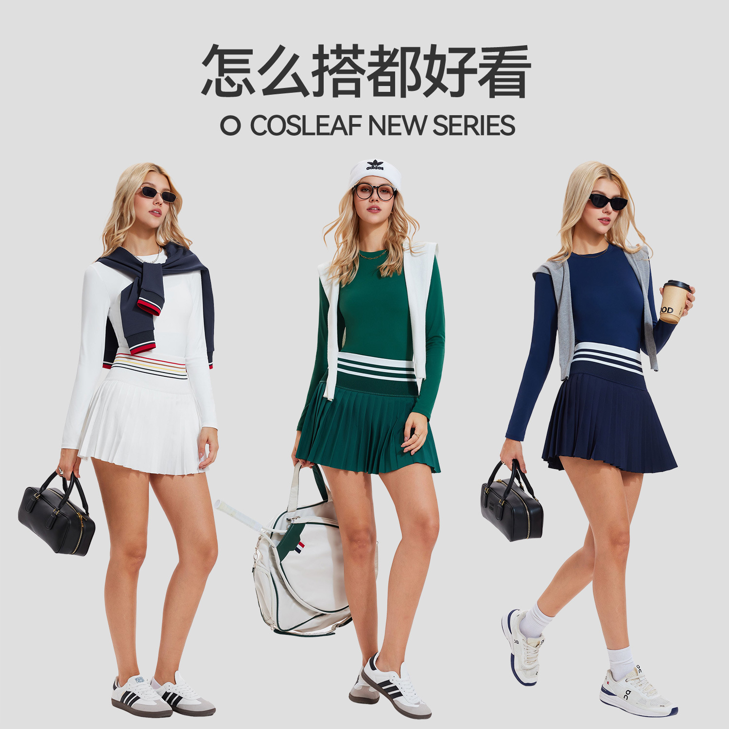 Trajes deportivos, ropa de yoga, mangas largas, falda de tenis de cintura alta, blusa delgada para correr, ejercicio y fitness, dos piezas.