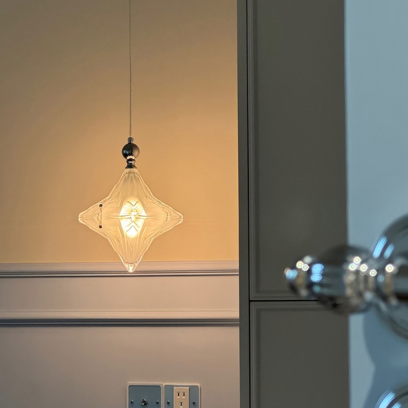French Bauhaus Star Chandelier Entrance Bedroom Bedside Lamp Light Luxury Designer Corridor Restaurant Glass Small Chandelier