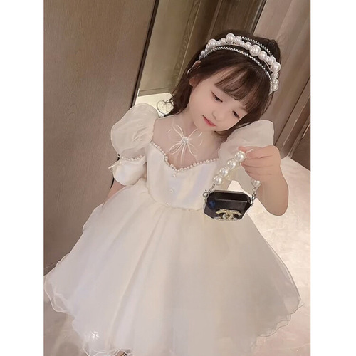 Princess Dress for Girls, Summer Puff Dress, Birthday Formal Wear for Kids, Baby Children Summer Outfit Performance Dress, Stylish Little Girl Dress