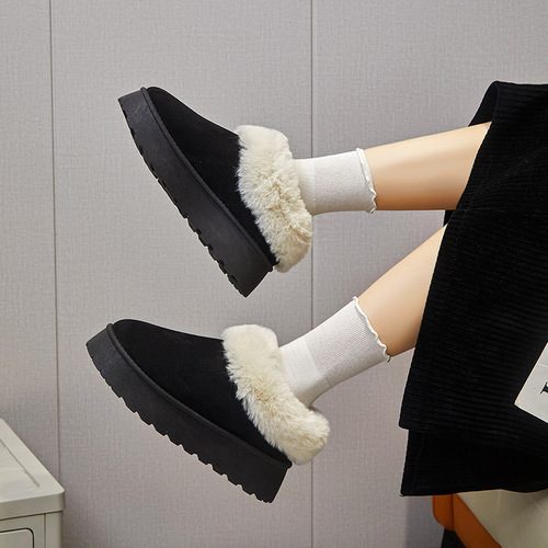 2024 Low Heel Winter Boots Thick Bottom Fleece Lined Snow Boots Cross Border European Size Women's Shoes Temu Proxy 