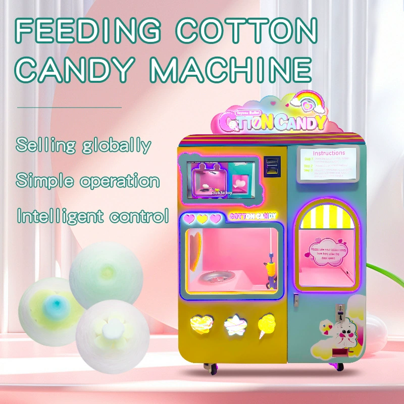 Automatic cotton candy vending machine автоматический зефир машина для бизнеса