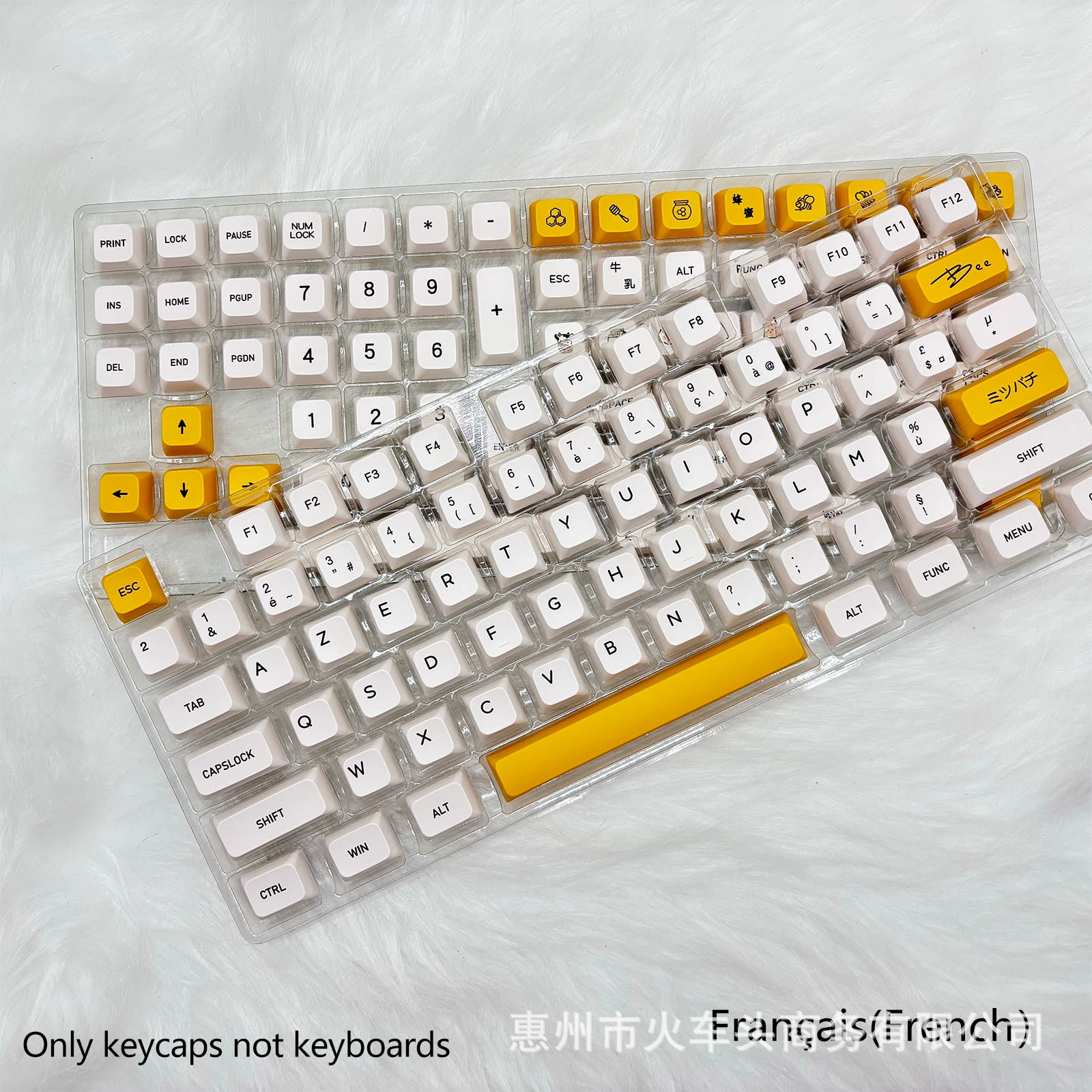 180‑ключевой набор клавиш PBT для сублимации, профиль XDA, цвета Honey Milk, многоязычные надписи