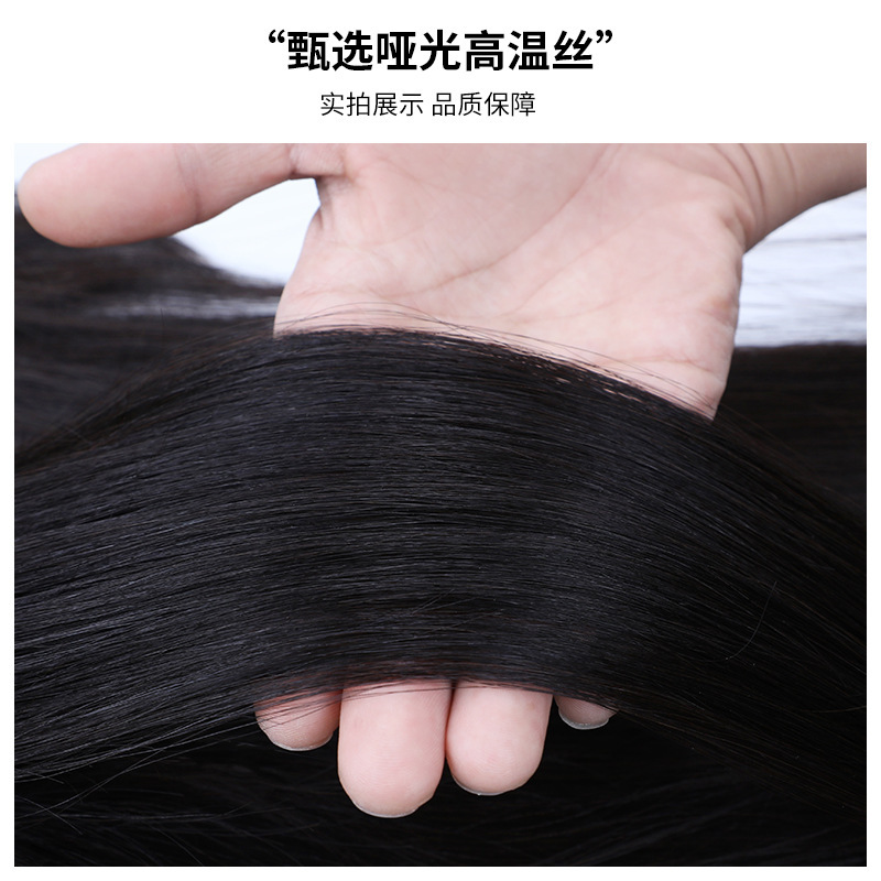 白髪をカバーするふわふわ高頭蓋ヘアピース、軽くて通気性の良い四つ葉のクローバー手織り分け目ヘアピース|undefined
