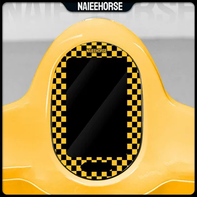 Film, Painted Acrylic Non-Tempered – Motorcycle engine and accessories - checkerboard-yellow-and-white