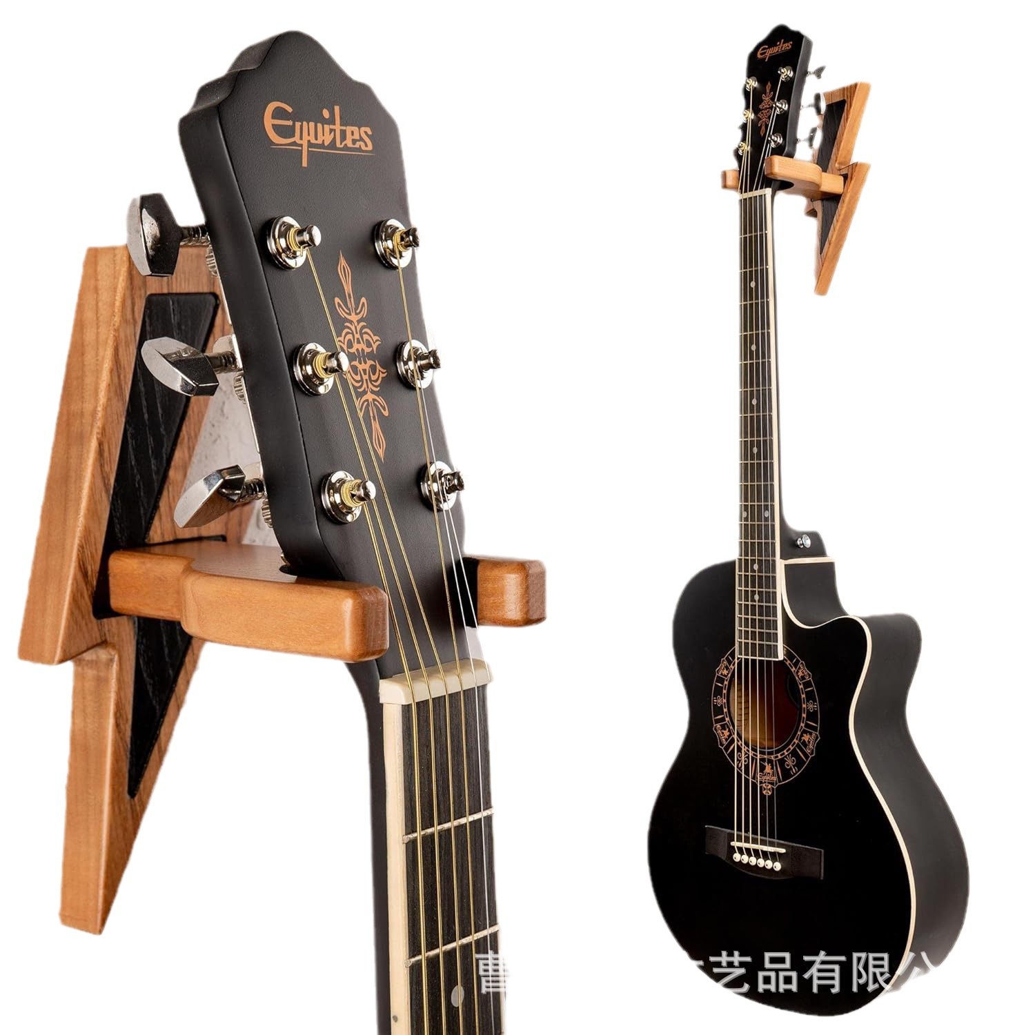 Estante de gancho de guitarra de madera Tablero de ranura de pared Soporte de guitarra eléctrica para colgar en la pared Soporte de guitarra de madera maciza Gancho de bloqueo automático