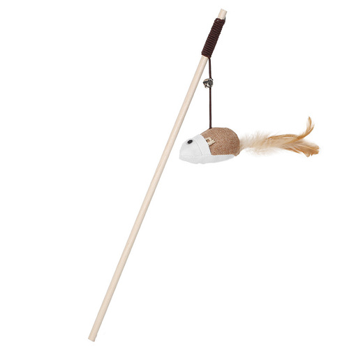 Cat toy kitten stick with feather bell, chewing and chewing mint ball for kittens, cat supplies for self-pleasure and boredom relief for mice