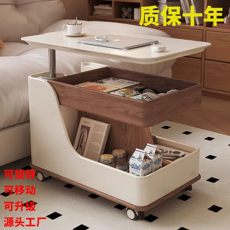 Современный простой небольшой подъемный журнальный столик для квартиры, передвижной приставной столик для дивана, многофункциональная тележка, маленький чайный столик