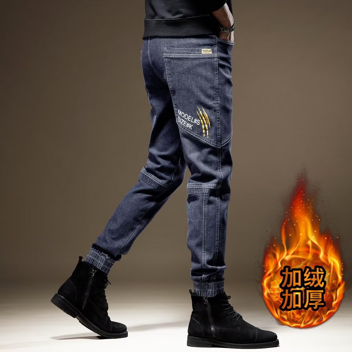 Promoción principal de los pantalones vaqueros de negocios de los hombres cómodos y versátiles del otoño 2024, pantalones de pierna recta casuales de la marca de moda coreana