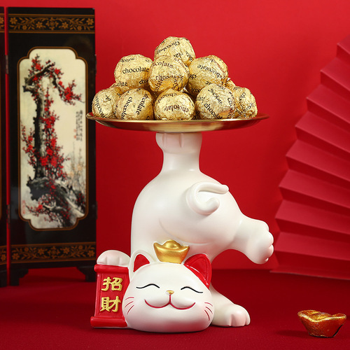 Creative Lucky Cat Key Storage Tray Ornaments Porch Key Storage Ornaments Home Furnishings New Home Decoration Ornaments