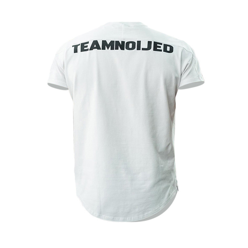 Nuevos deportes de manga corta para hombres elásticos de secado rápido absorción de agua sudor cuello redondo acondicionamiento físico ocio al aire libre camiseta deportiva
