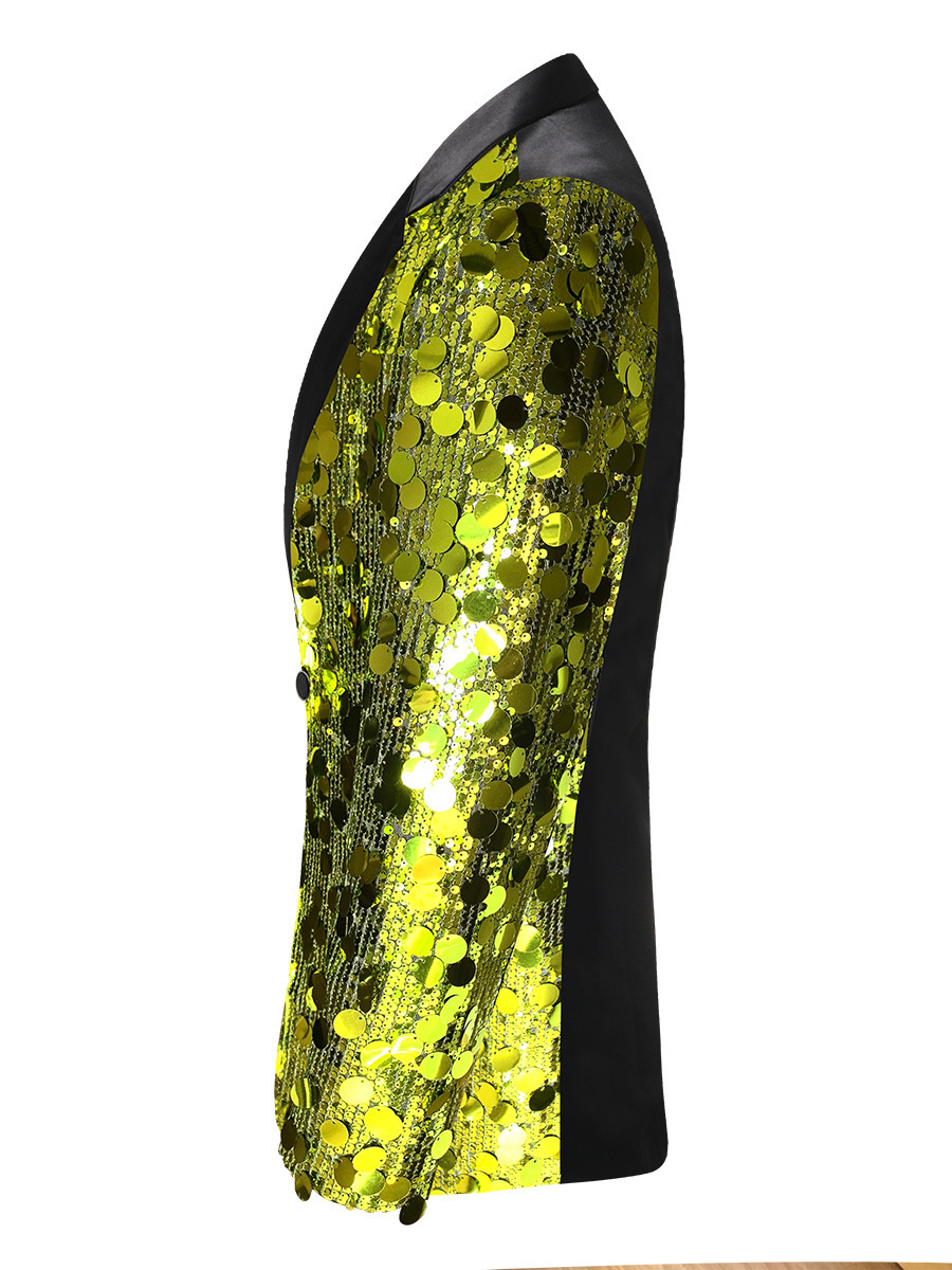 Costume da ballo con blazer e paillettes da uomo, nuovo per Halloween, costume da presentatore, europeo e americano, transfrontaliero_voghion.com