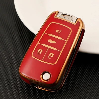 5 key gl8es folding clear Car key bag - red-4-keys