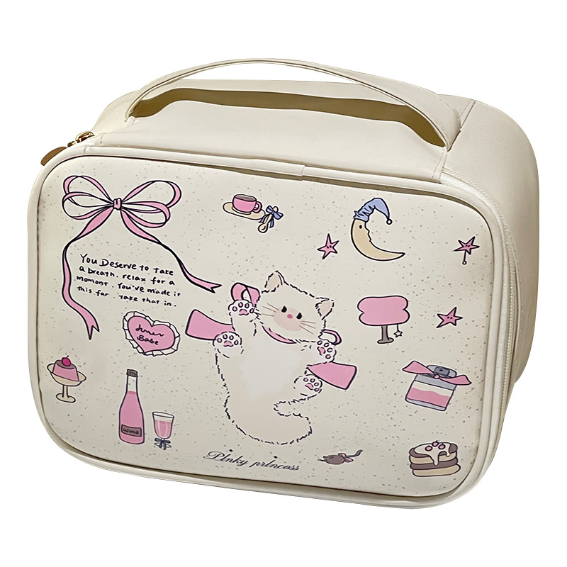 2024 nueva bolsa de cosméticos linda para mujer, bolsa de almacenamiento portátil a prueba de agua de gran capacidad, bolsa de almacenamiento, bolsa de lavado de viaje