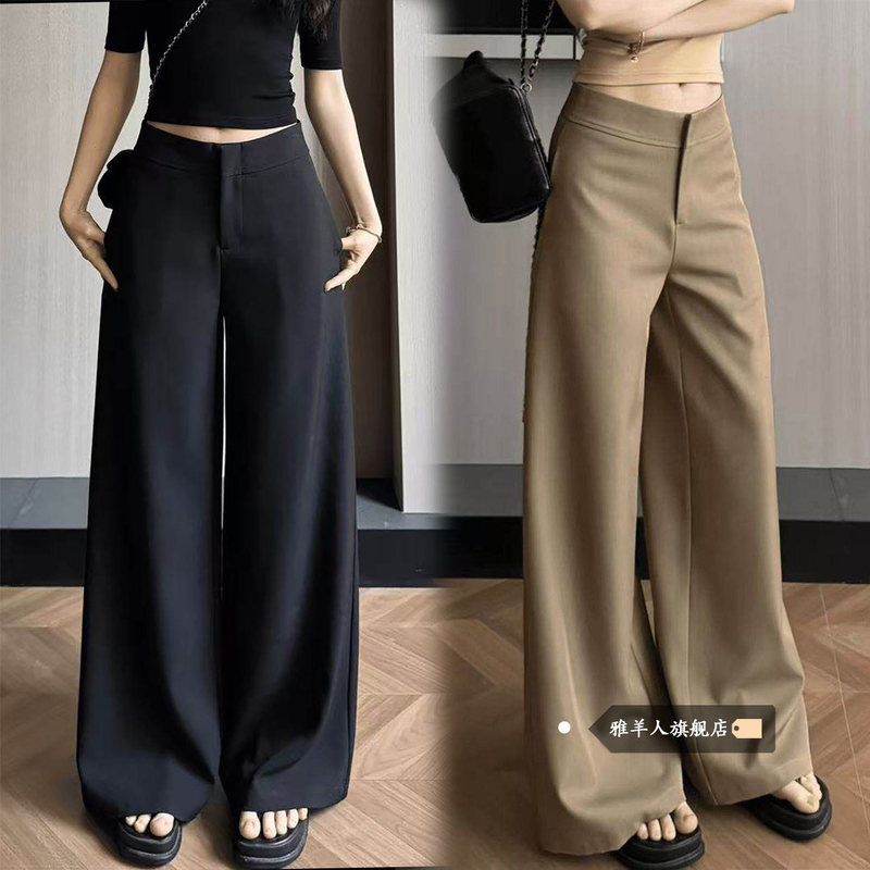 Khaki Wide-Leg Pants for Women, 2026 New Autumn and Winter Old Money Style, Plus-Size Loose Slimming Suit Pants Khaki Wide-Leg Pants for Women, 2026 New Autumn and Winter Old Money Style, Plus-Size Loose Slimming Suit Pants