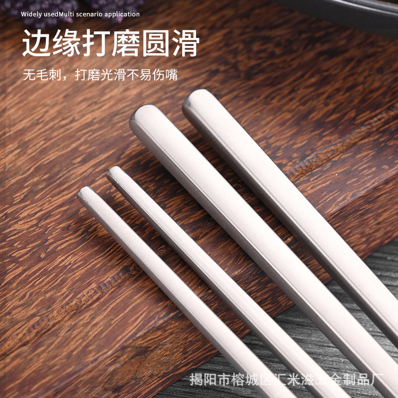 純チタン箸、純鋼製キャンプ用チタン食器、フルスクエア箸、屋外用滑り止め箸、高温耐性、ロゴ追加可能|undefined