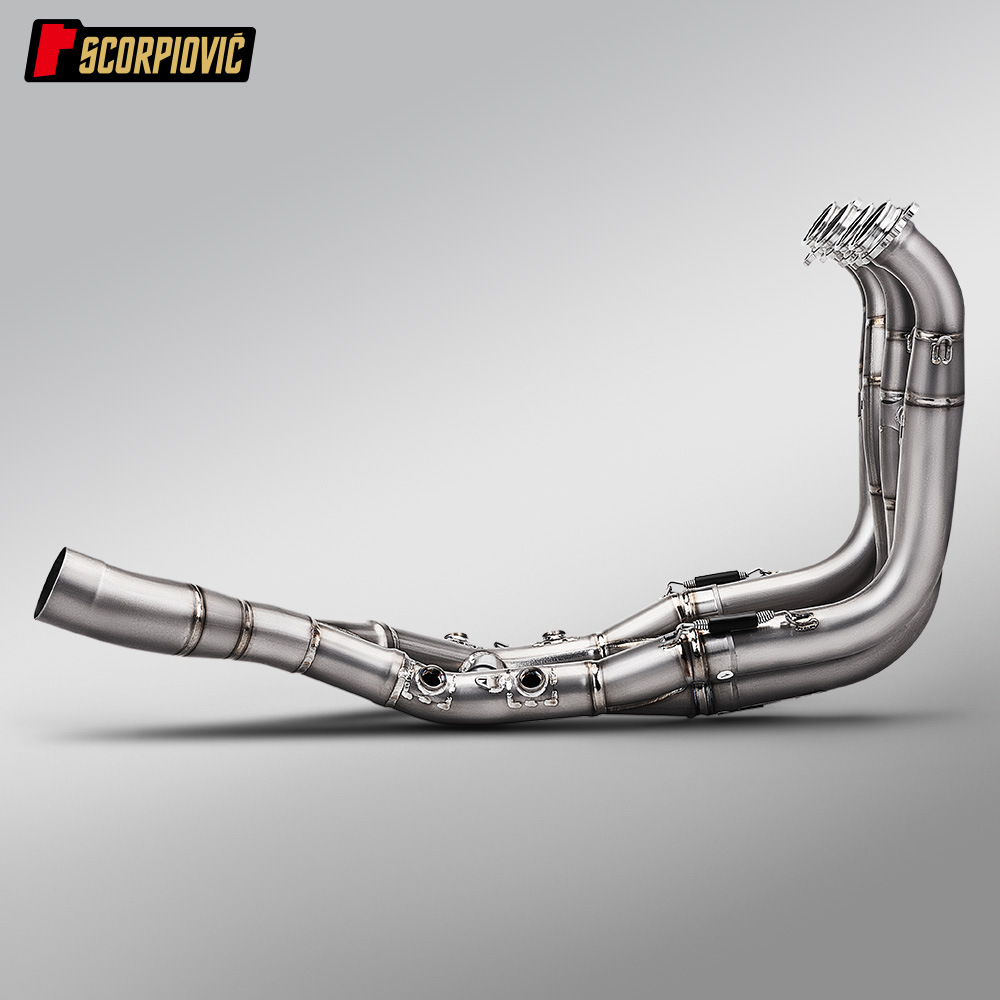 Suitable for motorcycle S1000RR modification, original factory diameter titanium alloy front exhaust pipe, non-destructive installation
