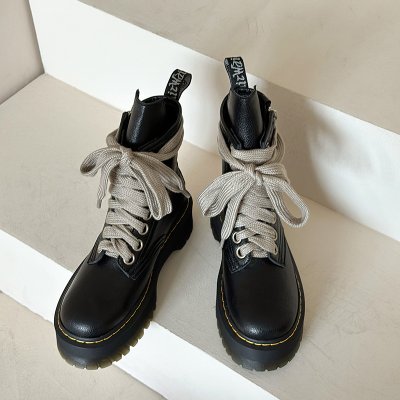 Herbst- und Winteroberbekleidung, runde Zehen, quadratischer Absatz, Autonähte, Motorradstiefel, trendige, coole, hübsche kurze Damenschuhe_voghion.com
