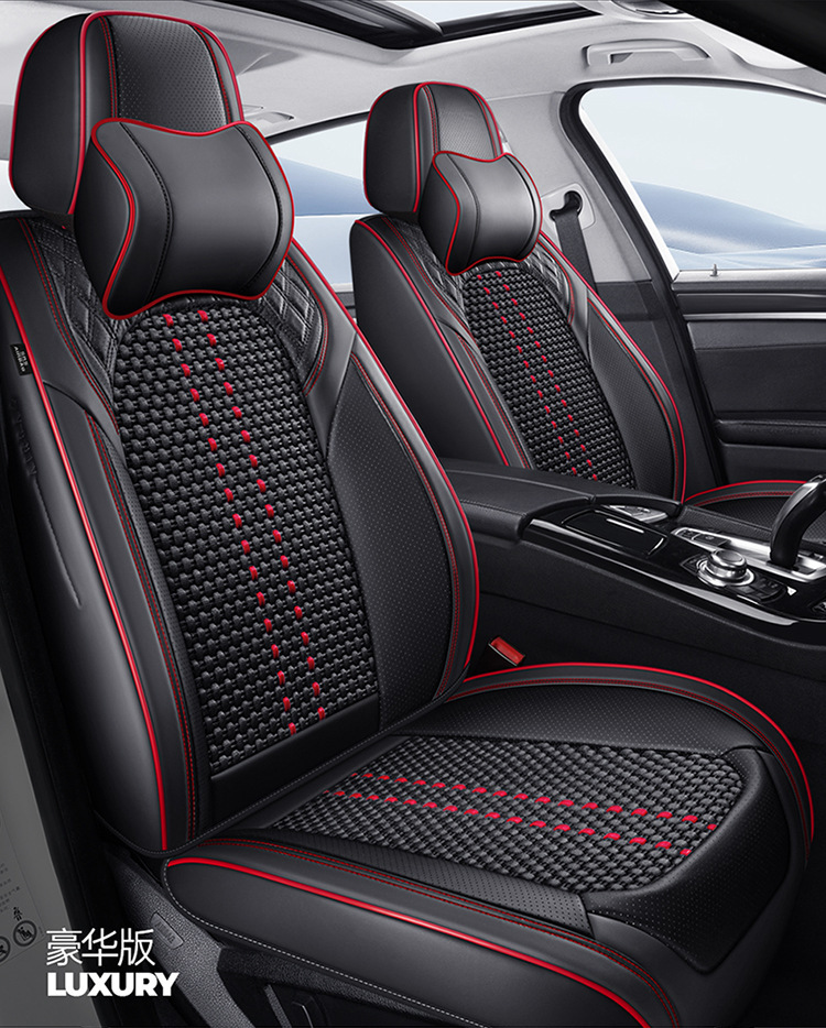 2025 Manufacturer Wholesale New Nappa Leather Diamond Seat Cover Ice Silk Four-Season Universal Car Five-Seater Cushion Seat Cover