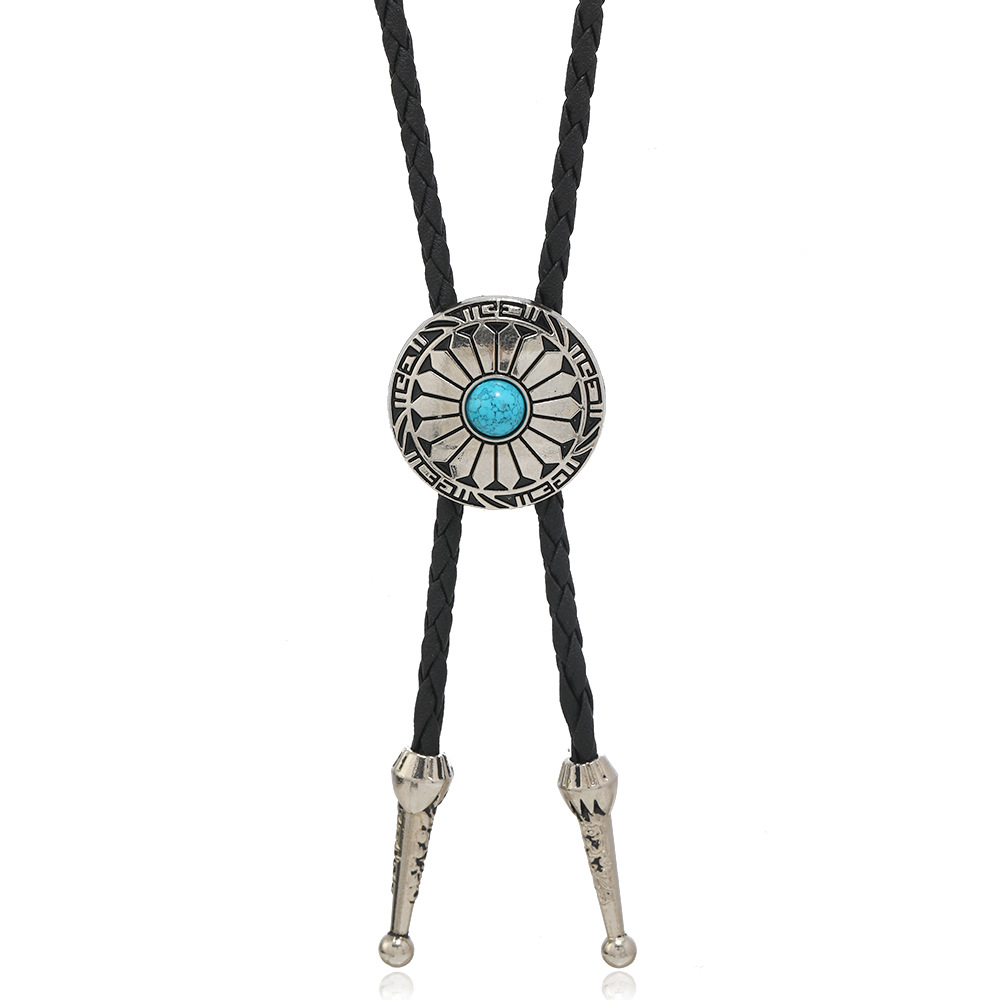 Retro Geométrico Cuero Sintético Aleación Turquesa Esmalte Unisexo Collares Bolo Tie display picture 9