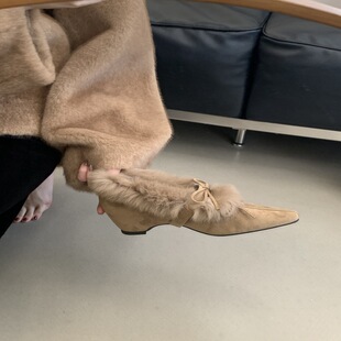 ������6CM�ӽq��ë���^��ɫëëЬ������ЬŮ�ﶬ���߸�������Ь