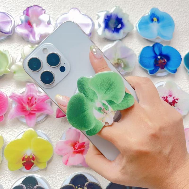 ins オーキッドアクリル接着剤磁気携帯電話ホルダーデスクトップ折りたたみポータブルオーキッド磁気携帯電話ホルダー|undefined