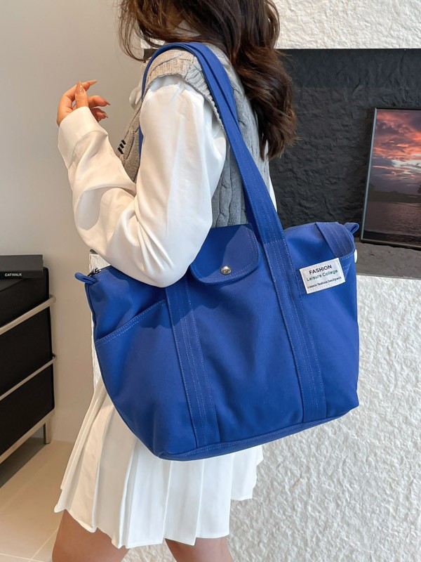 Bolsa de brazo coreana de viento perezoso para mujeres 2025, nuevo bolso simple, bolsa de hombro de gran capacidad, bolsa de lona casual